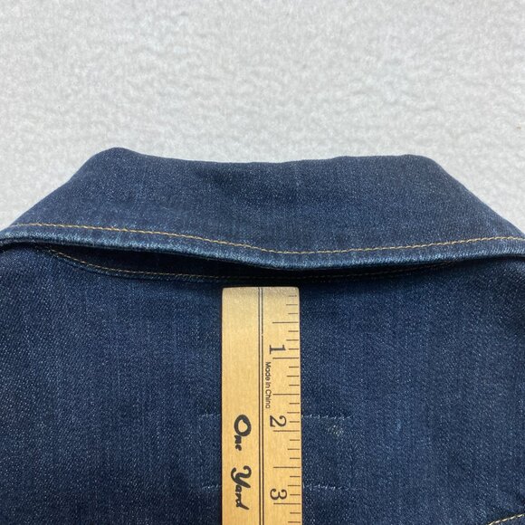 Levi's Trucker Denim Jean Jacket Women's M Dark Blue Stretch - Picture 11 of 11